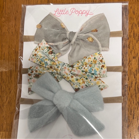 Little Poppy Co. Original Nylon Hair Bow Headbands, Baby Hair Bows, 5 Bows - Picture 5 of 7